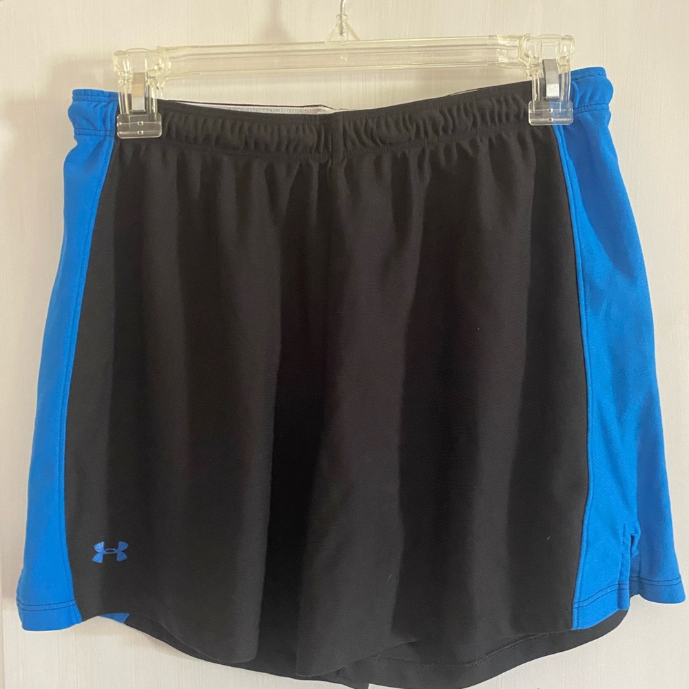 Womens Under Armour Black & Blue Athletic Shorts Size Med